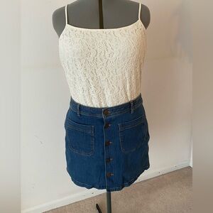 a.n.a. Blue denim mini skirt.  Size 12/31.